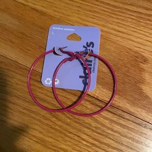 bright pink claire’s hoops